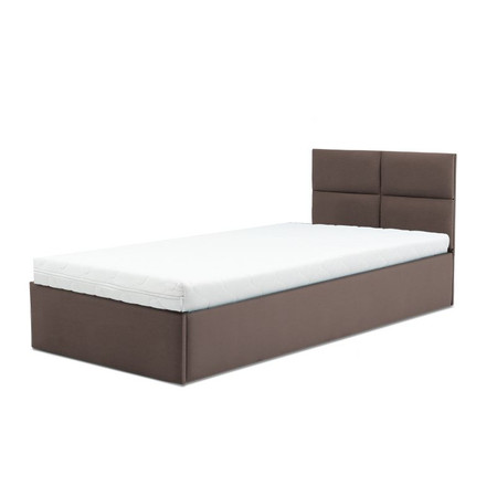 Čalouněná postel MONOS s pěnovou matrací rozměr 90x200 cm Kakao