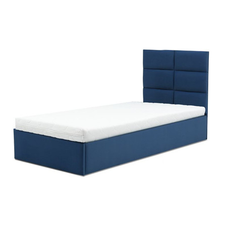 Čalouněná postel TORES s pěnovou matrací rozměr 90x200 cm Namořnická modrá