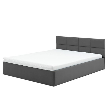 Čalouněná postel MONOS s pěnovou matrací rozměr 140x200 cm Tmavě šedá