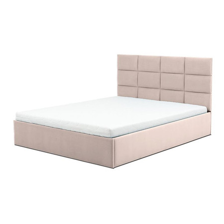 Čalouněná postel TORES s pěnovou matrací rozměr 140x200 cm Béžová
