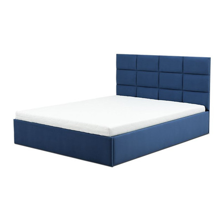 Čalouněná postel TORES s pěnovou matrací rozměr 140x200 cm Namořnická modrá