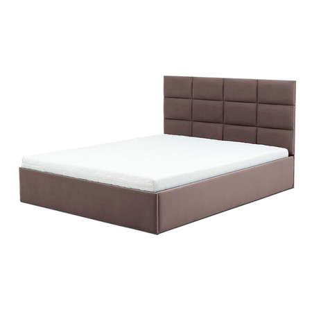 Čalouněná postel TORES s pěnovou matrací rozměr 140x200 cm Kakao