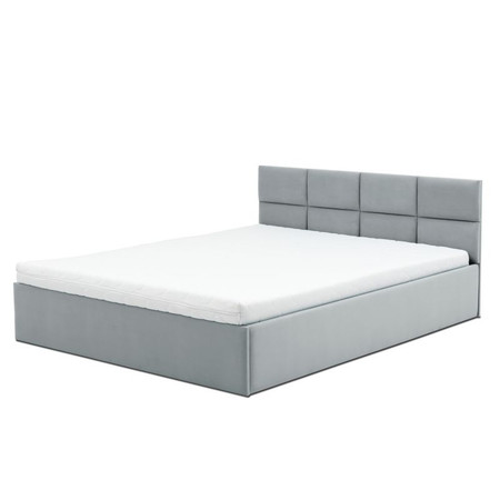 Čalouněná postel MONOS s pěnovou matrací 180x200 Světle šedá