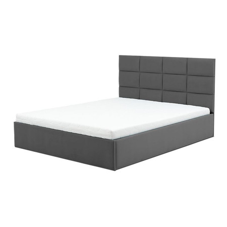Čalouněná postel TORES s pěnovou matrací rozměr 180x200 cm Tmavě šedá