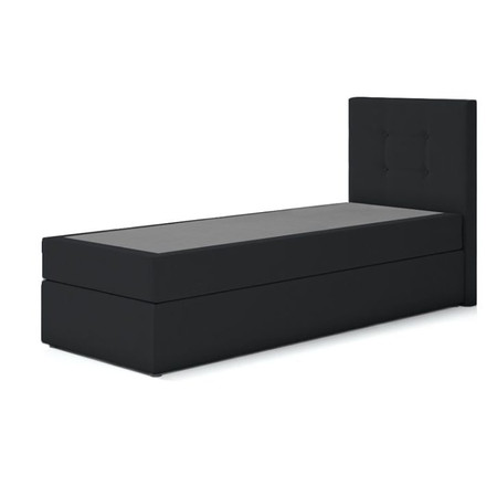 Čalouněná postel DALMINE s pružinovou matrací rozměr 90x200 cm Pravá strana otvírání Černá