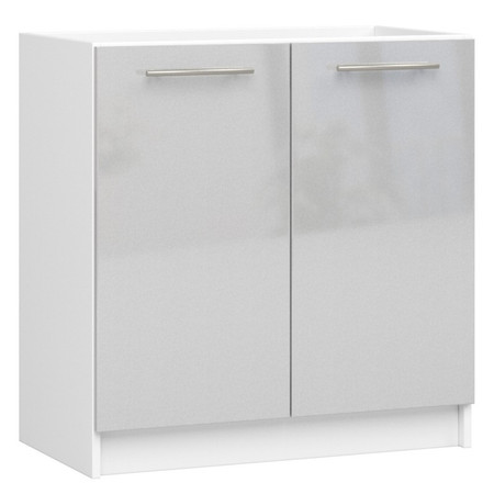 Kuchyňská skříňka OLIVIA S80 - bílá/šedý lesk
