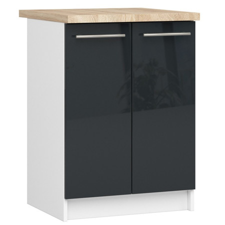 Kuchyňská skříňka OLIVIA S60 2D - bílá/grafit lesk