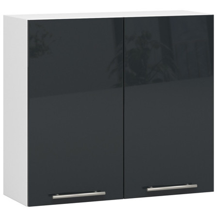 Kuchyňská skříňka OLIVIA W80 H720 - bílá/grafit lesk