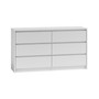 Komoda 6 šuplíků 140 cm Bílá