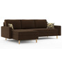 Rohová rozkládací sedací souprava ETNA Hnědá Levá