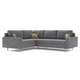 Rohová rozkládací sedací souprava ETNA II Šedá Levá