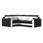 Rozkládací rohová sedací souprava MANALI Černá/bílá Levá