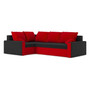 Rozkládací rohová sedací souprava LONDON Černá/červená Levá