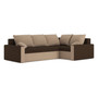 Rozkládací rohová sedací souprava LONDON Hnedá/cappuccino Pravá