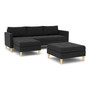 Rozkládací rohová sedací souprava OSLO s velkým taburetem Levá Černá
