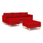 Rozkládací rohová sedací souprava OSLO s velkým taburetem Levá Červená