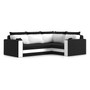 Rozkládací rohová sedací souprava MANALI Černá/bílá Pravá