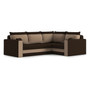 Rozkládací rohová sedací souprava MANALI Hnědá/cappuccino Pravá