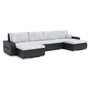 Rozkládací rohová sedací souprava TORONTO 315/160 Světle šedá/černá eko-kůže