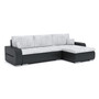 Rozkládací rohová sedací souprava TORONTO PORTO Světle šedá/černá eko-kůže Pravá