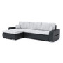 Rozkládací rohová sedací souprava TORONTO PORTO Světle šedá/černá eko-kůže Levá
