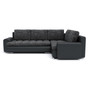 Rozkládací rohová sedací souprava TOKIO IV Tmavě šedá/černá eko-kůže Pravá