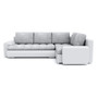 Rozkládací rohová sedací souprava TOKIO IV Světle šedá/bílá eko-kůže Pravá