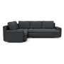Rozkládací rohová sedací souprava TOKIO IV Šedá/černá eko-kůže Levá