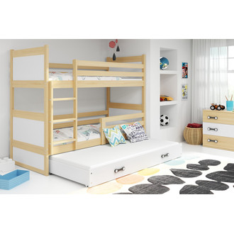 Dětská patrová postel s výsuvnou postelí RICO 160x80 cm