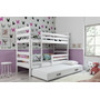 Dětská patrová postel s výsuvnou postelí ERYK 200x90 cm Bílá Bílá