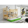 Dětská patrová postel s výsuvnou postelí ERYK 200x90 cm Zelená Borovice