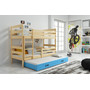 Dětská patrová postel s výsuvnou postelí ERYK 190x80 cm Modrá Borovice