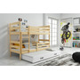 Dětská patrová postel s výsuvnou postelí ERYK 160x80 cm Bílá Borovice