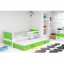 Dětská postel s výsuvnou postelí RICO 190x80 cm Zelená Bílá