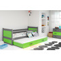 Dětská postel s výsuvnou postelí RICO 190x80 cm Zelená Šedá