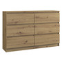 Komoda Malva 6 zásuvek 120 - dub artisan