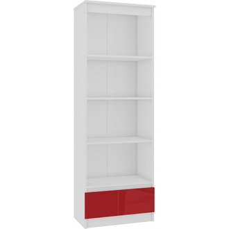Regál R60 1SZ 4P -  červený lesk