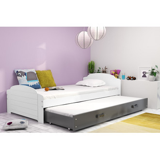 Dětská postel LILI s výsuvným lůžkem 90x200 cm - bílá