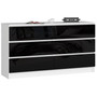 Komoda K120 6SZ CLP-bílá/černá lesk