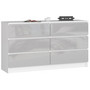 Komoda K120 6SZ CLP-bílá/metalic