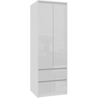 Skříň STAR S60 2D 2SZ- lesklá bílá