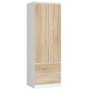 Skříň STAR S60 2D 2SZ - bílá/dub sonoma