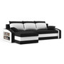 Rozkládací rohová sedací souprava s poličkou HEWLET Černá/bílá Levá