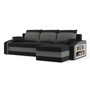 Rozkládací rohová sedací souprava s poličkou HEWLET Černá/šedá Pravá