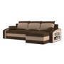 Rozkládací rohová sedací souprava s poličkou HEWLET Hnědá/cappucino Pravá