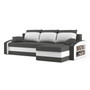 Rozkládací rohová sedací souprava s poličkou HEWLET Šedá/bílá Pravá