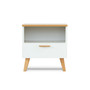 Noční stolek FRISK 1SZ  - bílá/dub