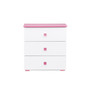 Komoda PABIS 3 SZ  - bílá/růžová