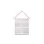Regál PABIS domeček -  bílá/růžová