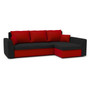 Rohová rozkládací sedací souprava PAUL MODEL 2 Černá/červená Pravá